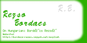 rezso bordacs business card